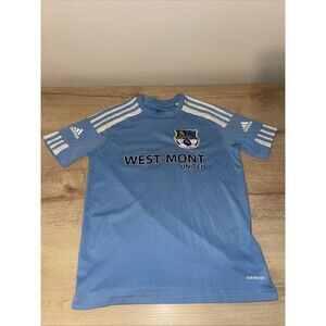 Adidas West-Mont United #28 Soccer Jersey Youth L 11-12Y 152 Light Blue